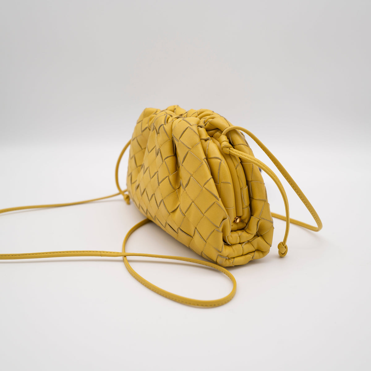 Bottega Veneta The Pouch Mini Intrecciato Nappa Yellow