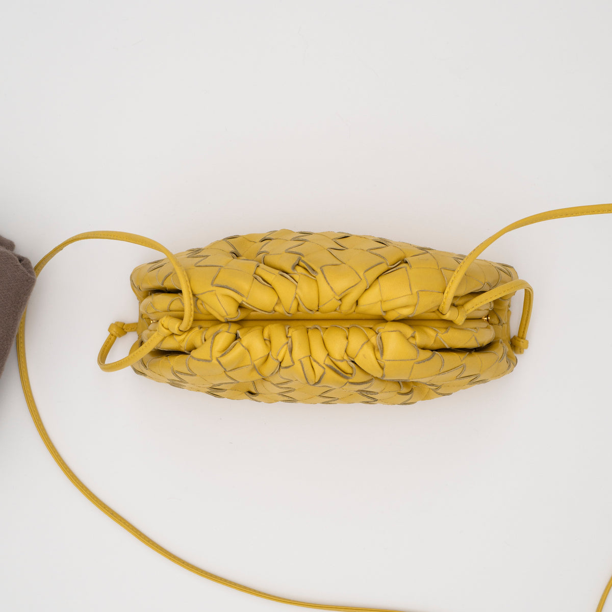 Bottega Veneta The Pouch Mini Intrecciato Nappa Yellow