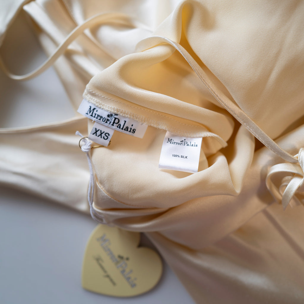 Mirror Palais Plunging Back Cowl Dress in Butter Size XXS