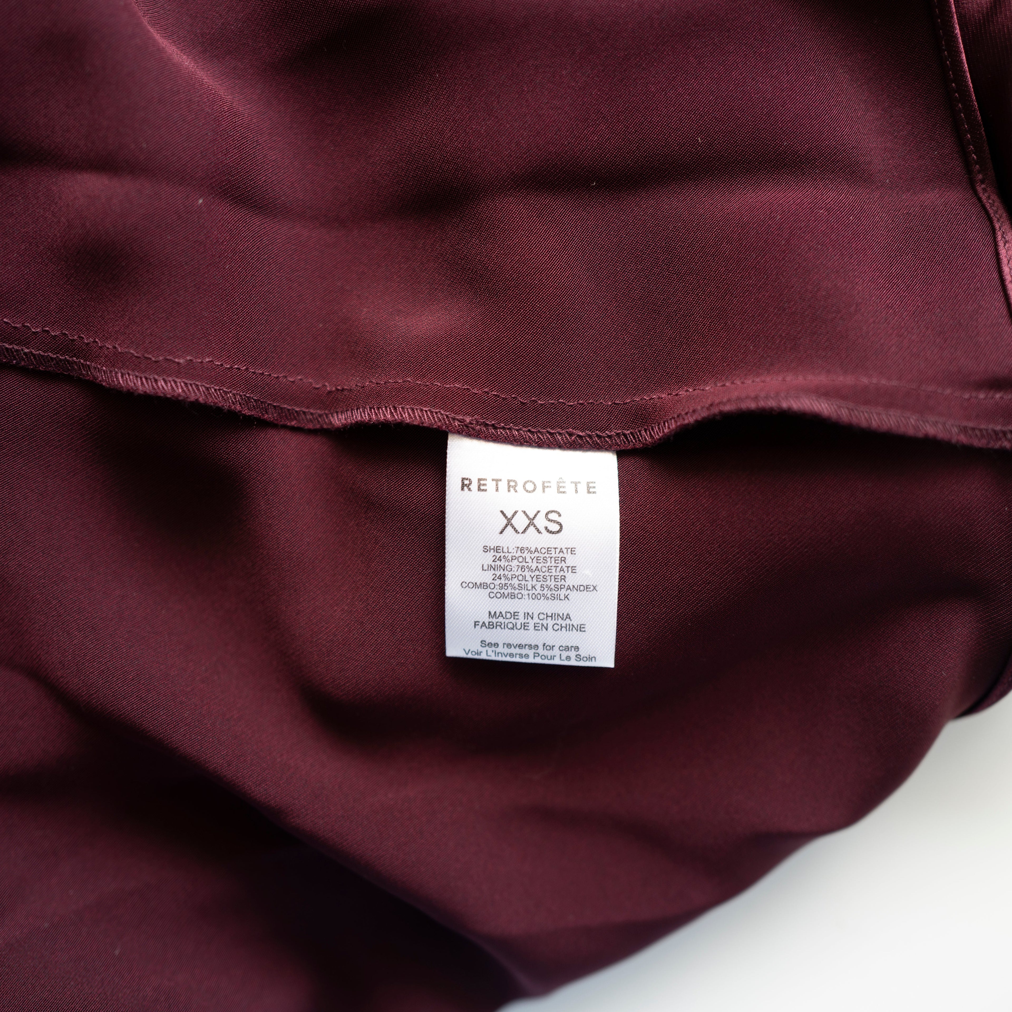 Retrofête Julia Dress in Port Size XXS