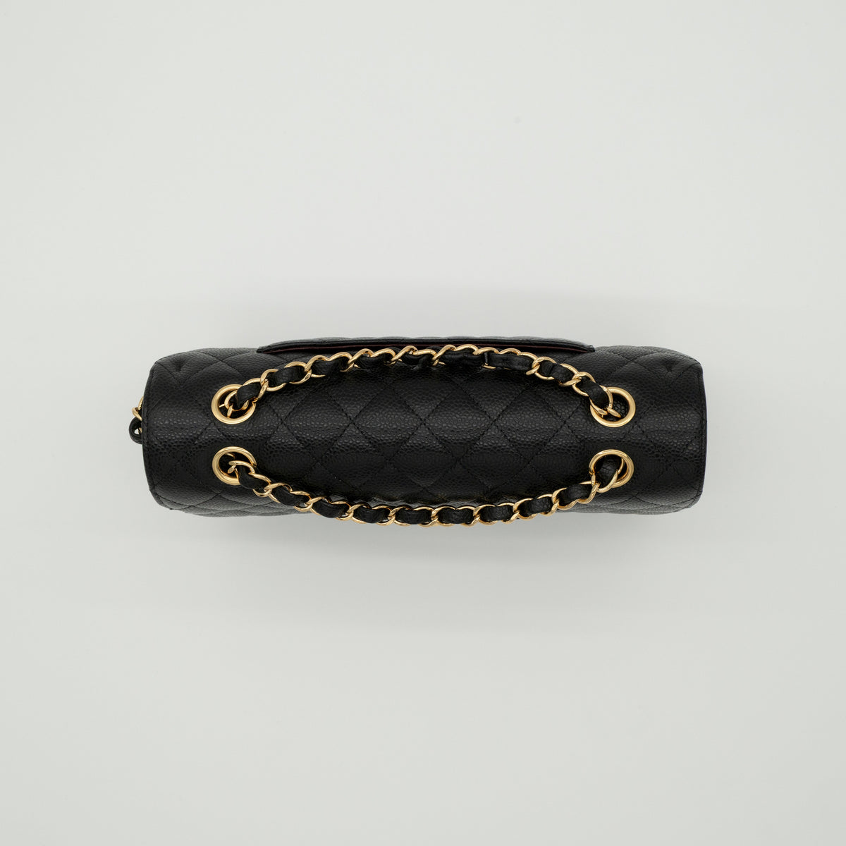CHANEL Medium Classic Flap Black Caviar Gold Hardware Full Set