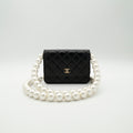 CHANEL Maxi Pearls Clutch with Chain Light Gold Hardware Full Set