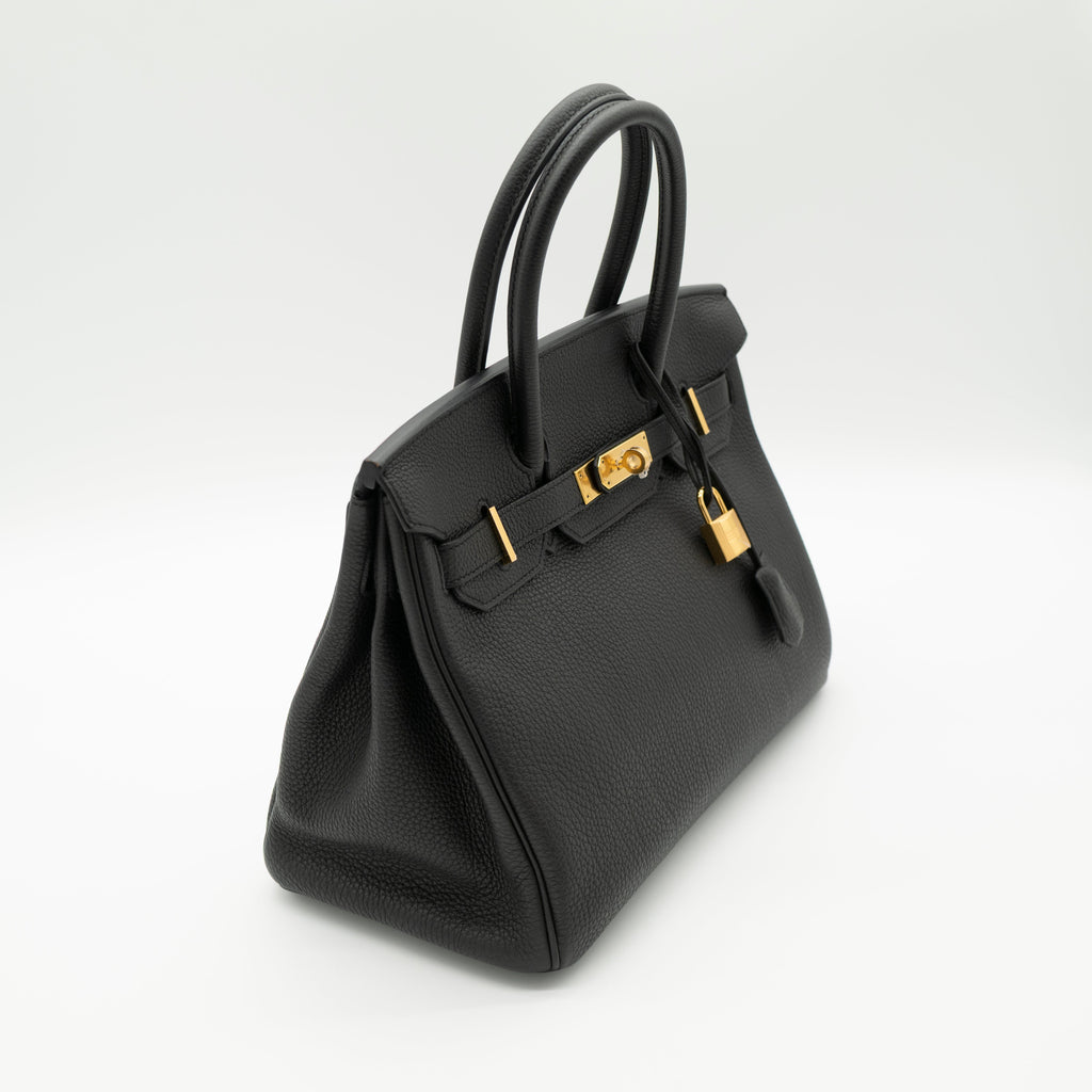 NEW Hermès Birkin 30 Noir Togo Gold Hardware C Stamp