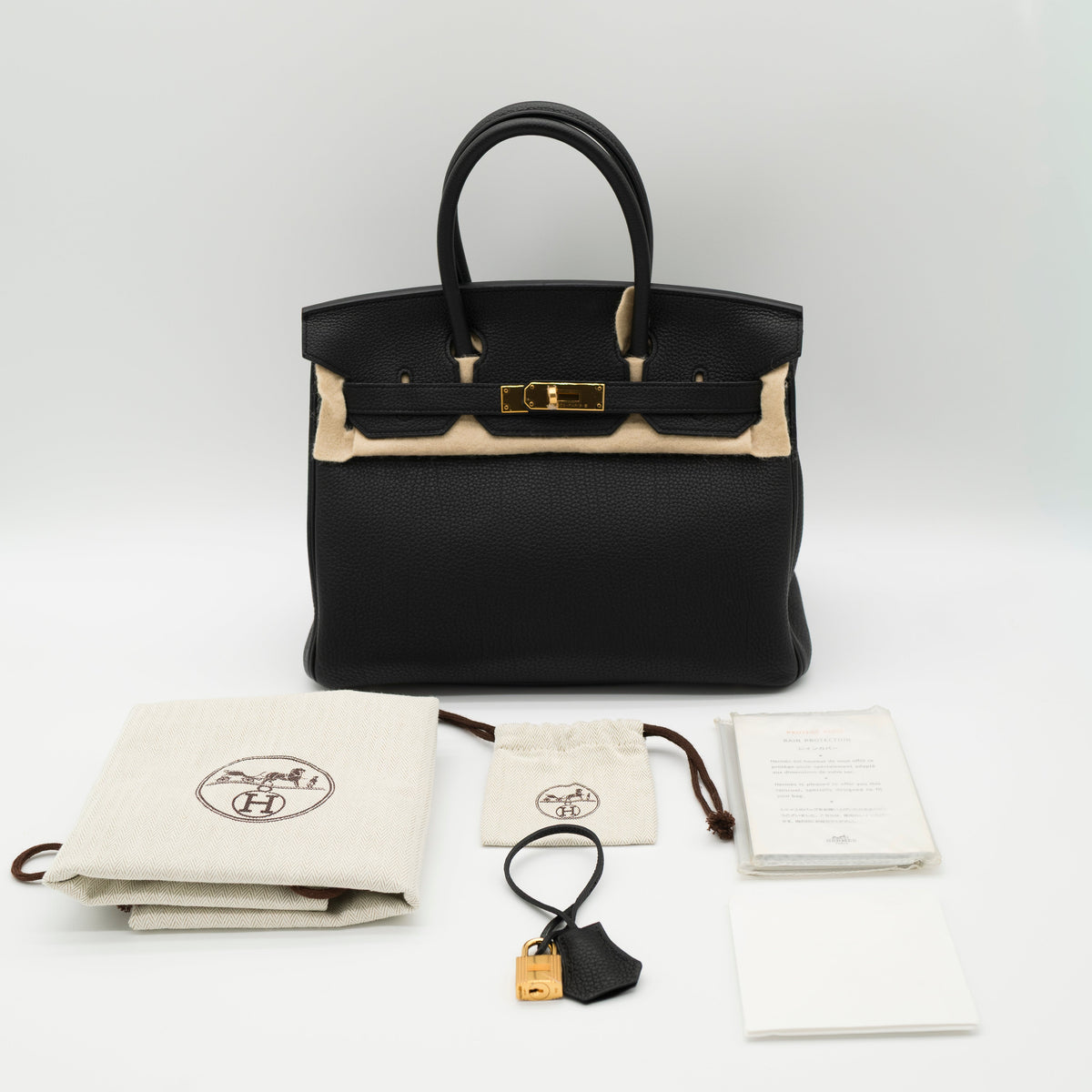 NEW Hermès Birkin 30 Noir Togo Gold Hardware C Stamp