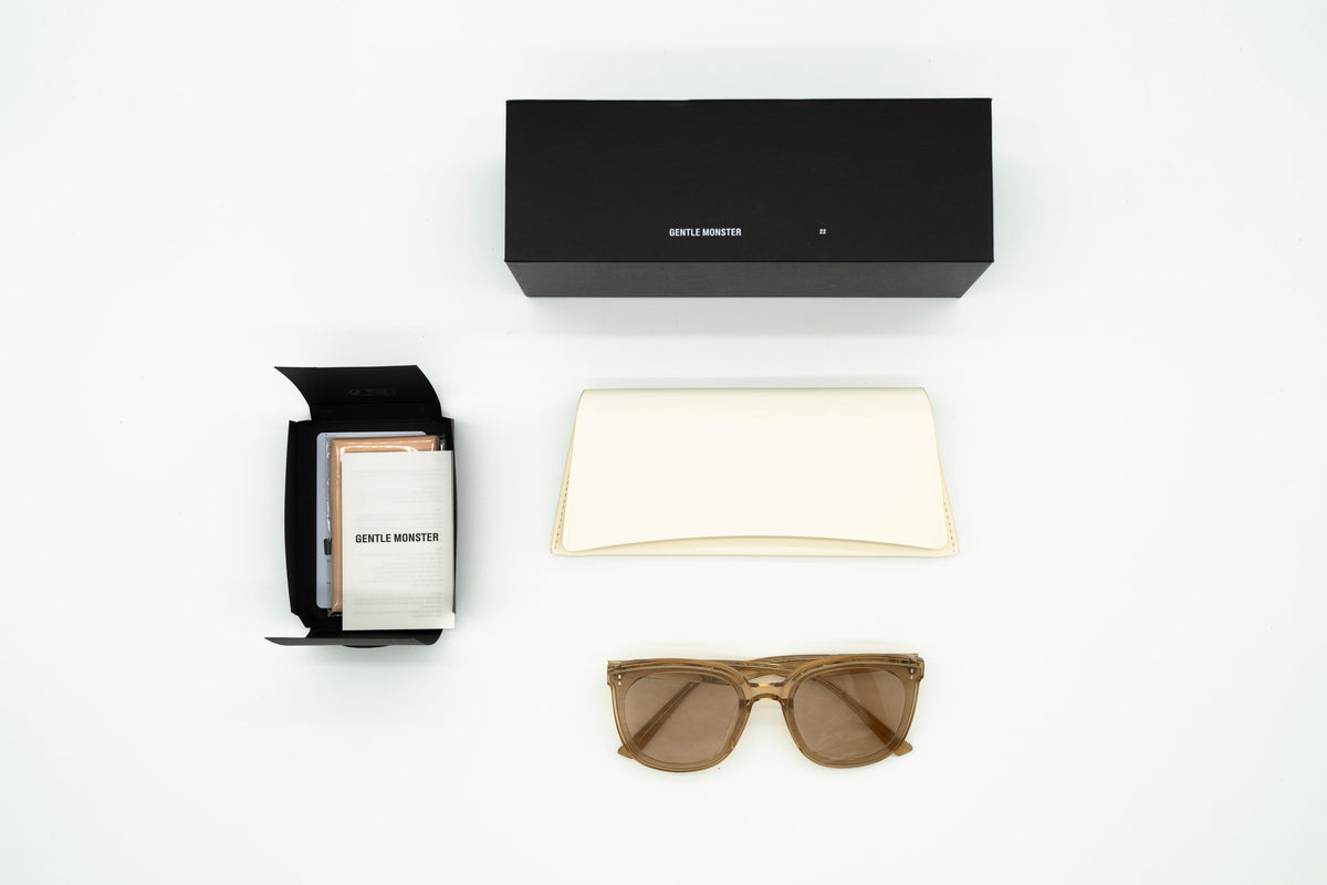 Gentle Monster Rosy YC5 Brown Round Sunglasses Full Set