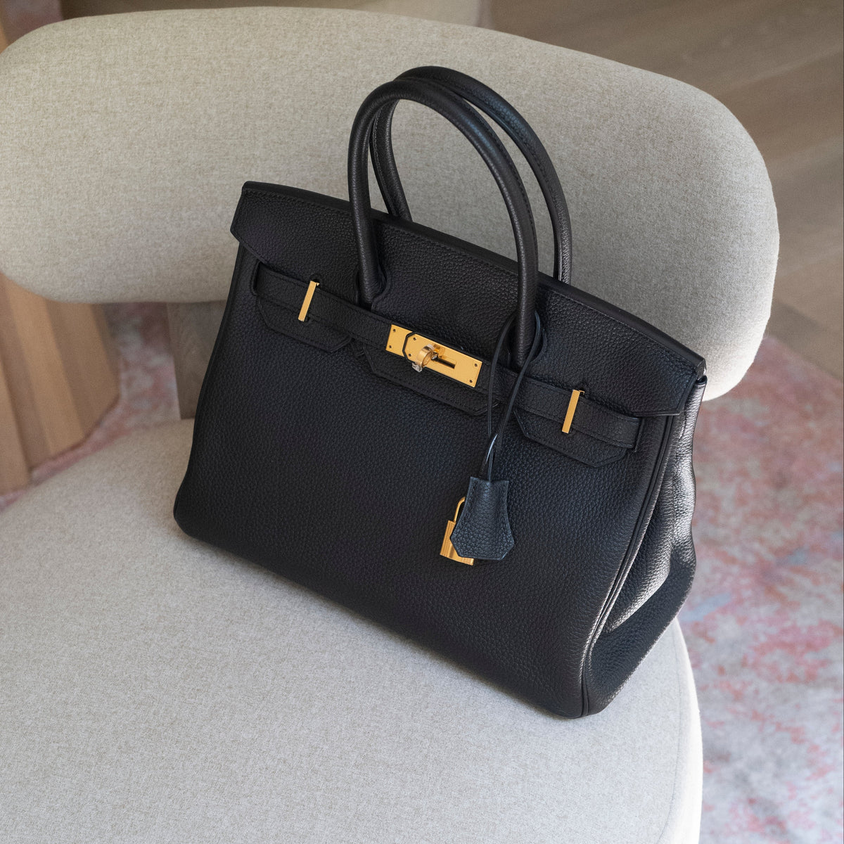 NEW Hermès Birkin 30 Noir Togo Gold Hardware C Stamp