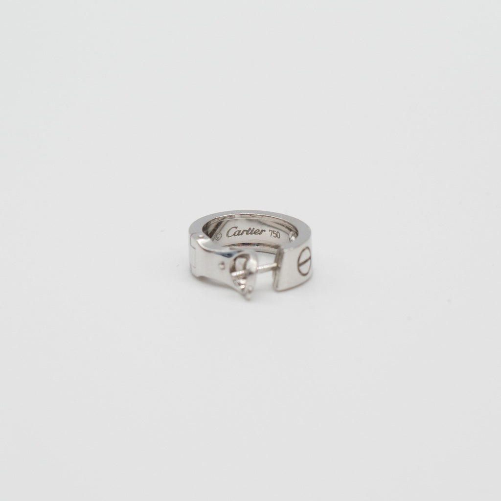 Cartier LOVE Hoop Earrings 2 Diamonds White Gold