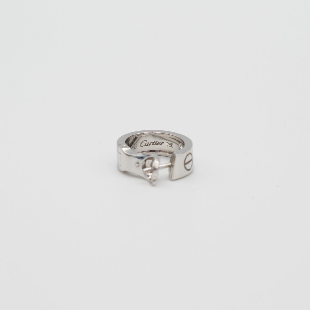 Cartier LOVE Hoop Earrings 2 Diamonds White Gold