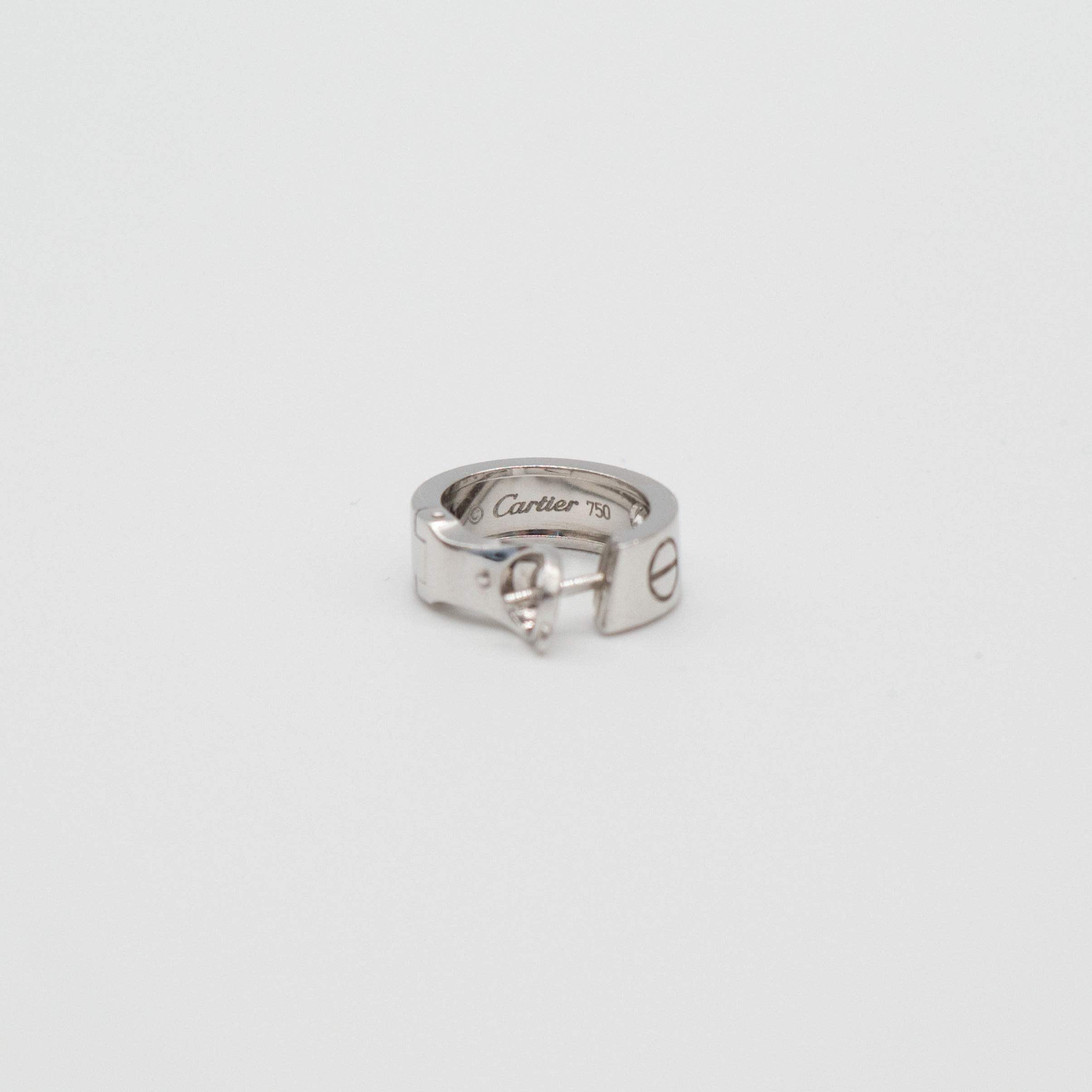 Cartier LOVE Hoop Earrings 2 Diamonds White Gold
