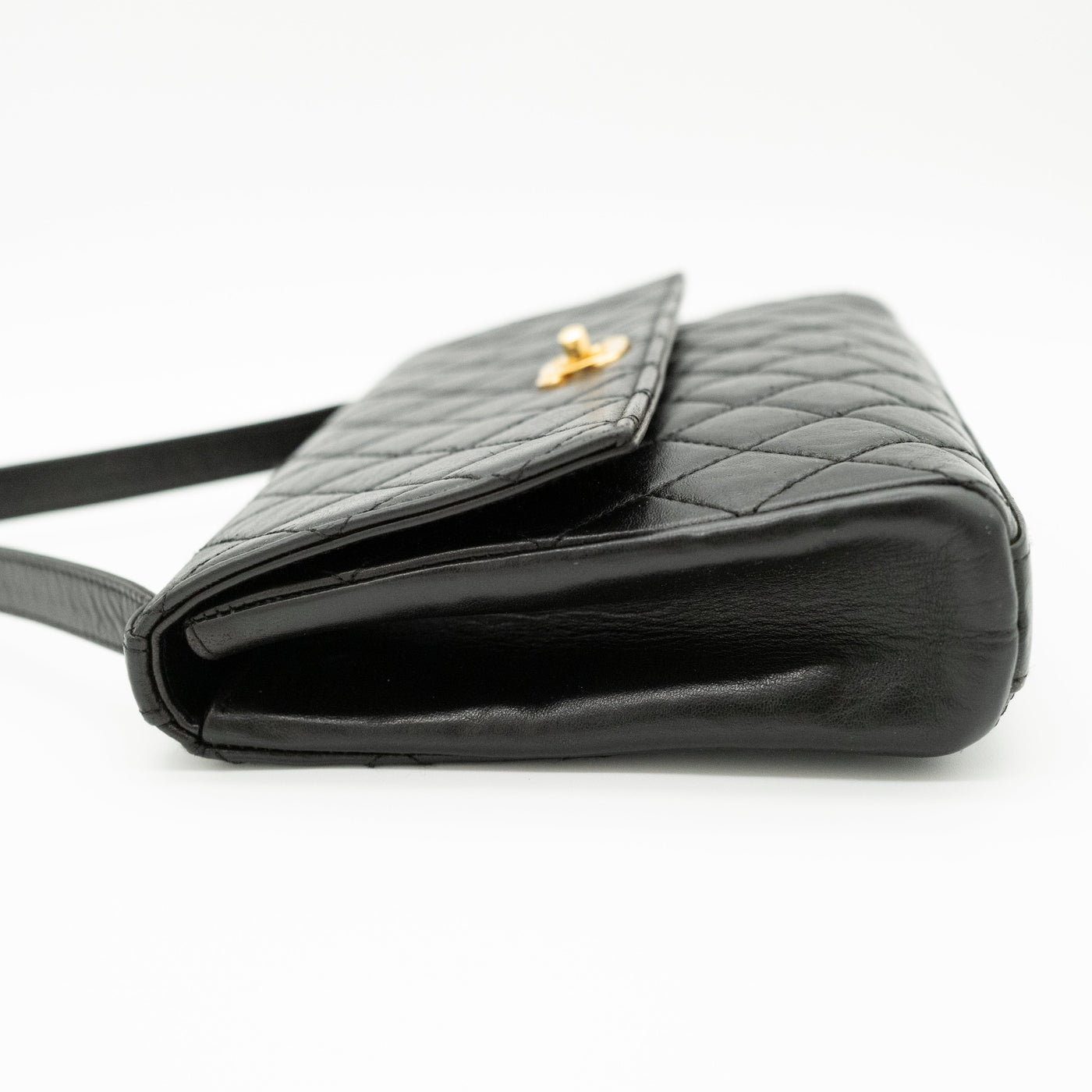 CHANEL Vintage Adjustable Top Handle Satchel Bag Lambskin Quilted 24K Gold Hardware VIP