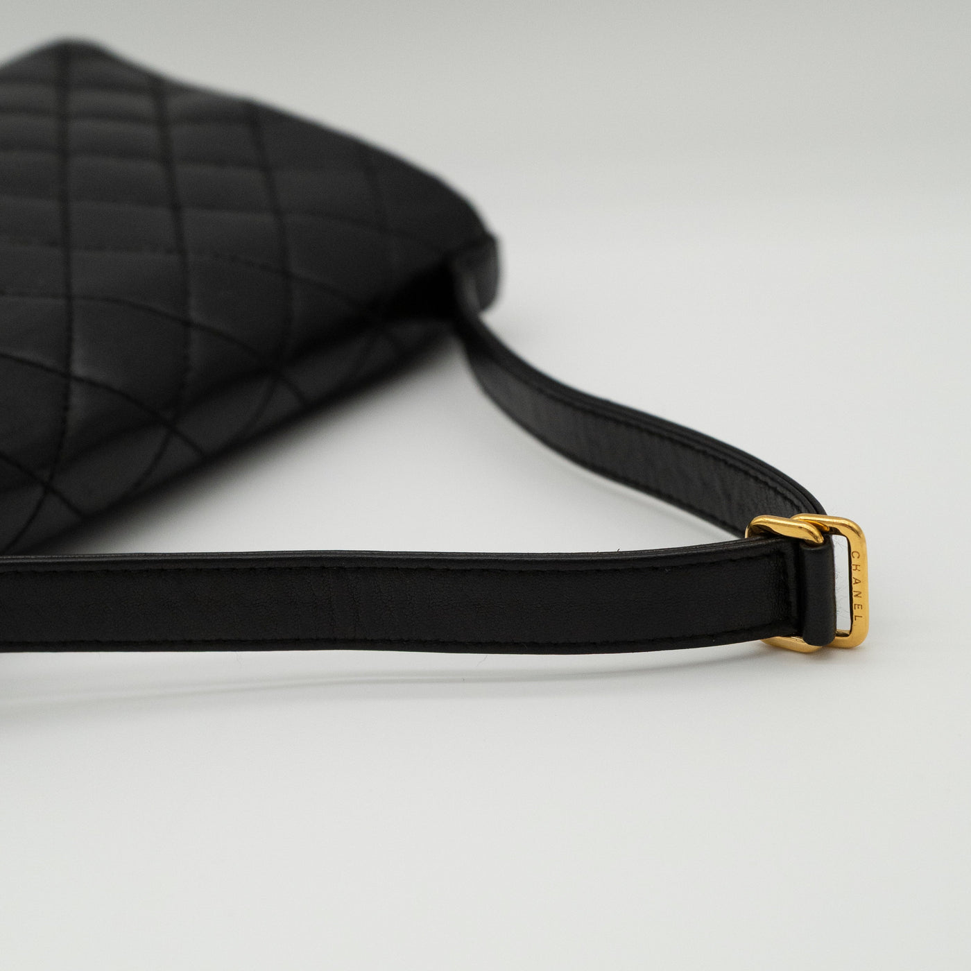 CHANEL Vintage Adjustable Top Handle Satchel Bag Lambskin Quilted 24K Gold Hardware VIP