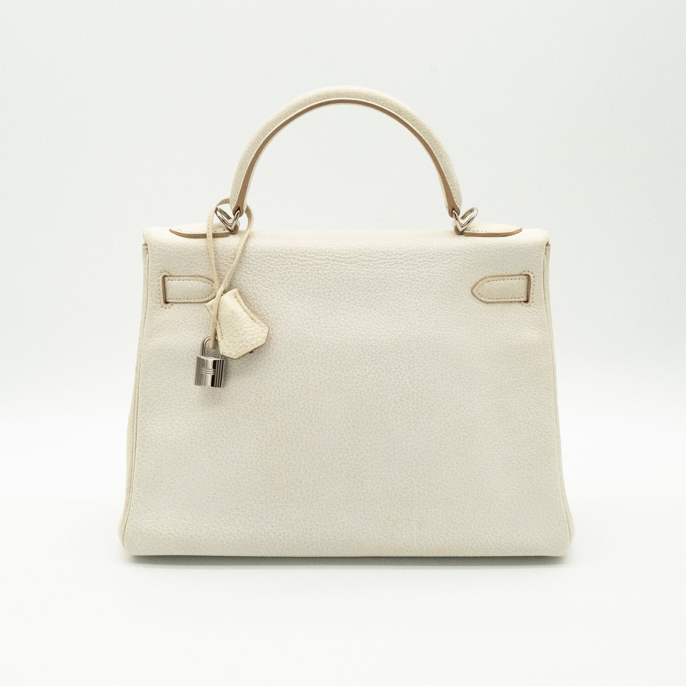 *Rare* Hermès Kelly 32 Retourné Dalmatian White Buffalo Skipper Palladium Hardware 2001 VIP