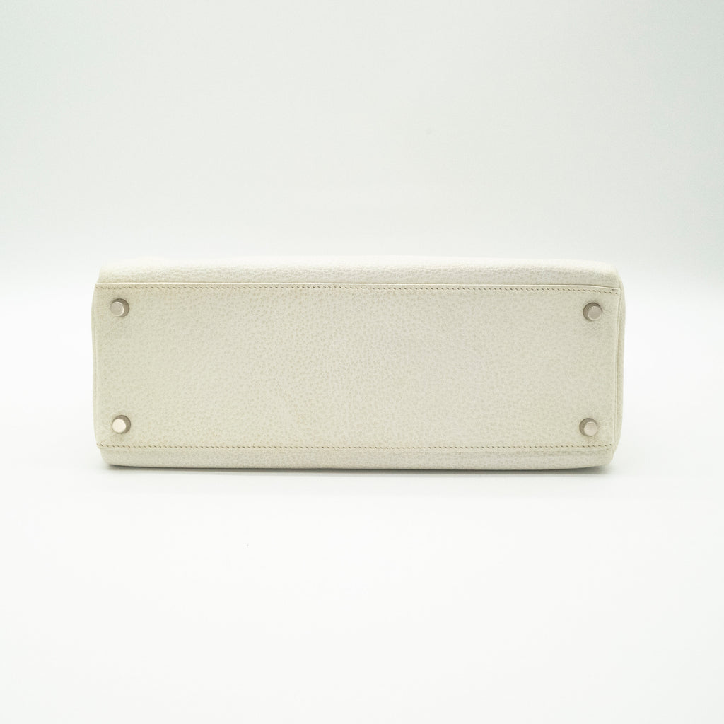 *Rare* Hermès Kelly 32 Retourné Dalmatian White Buffalo Skipper Palladium Hardware 2001