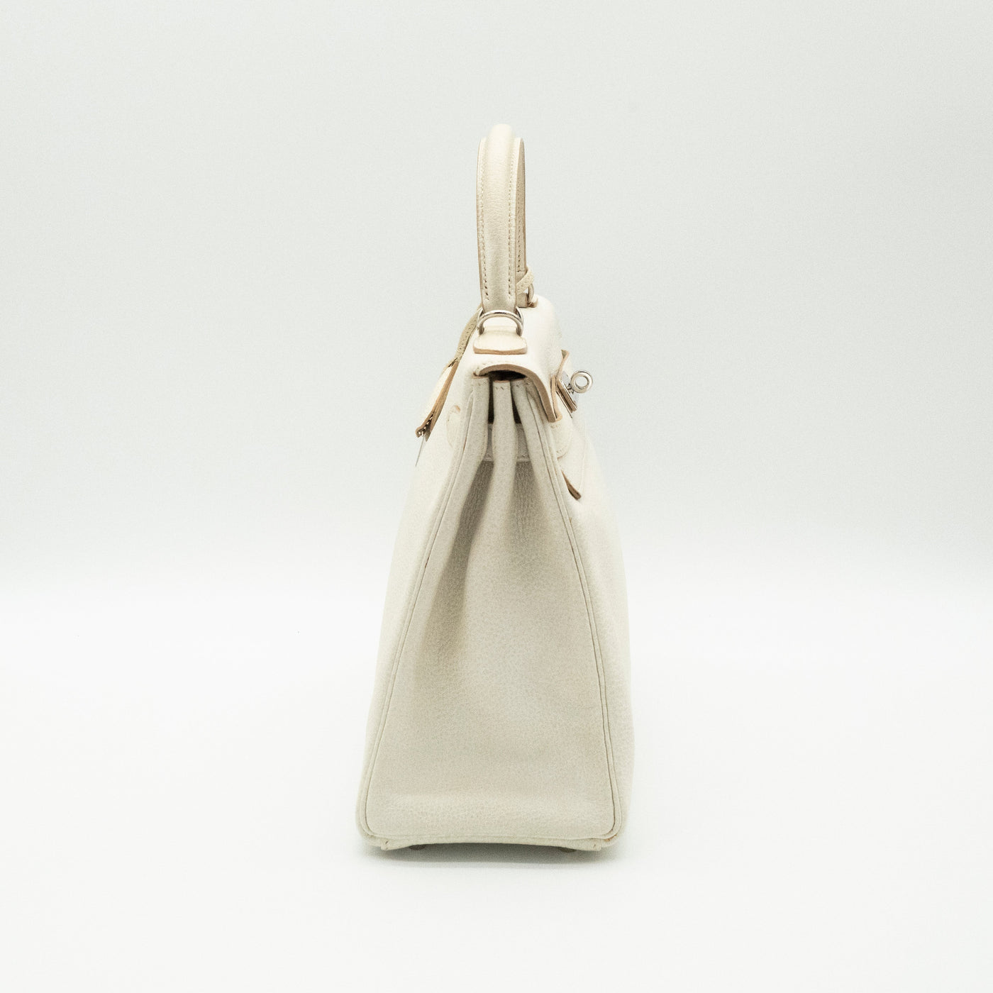 *Rare* Hermès Kelly 32 Retourné Dalmatian White Buffalo Skipper Palladium Hardware 2001 VIP
