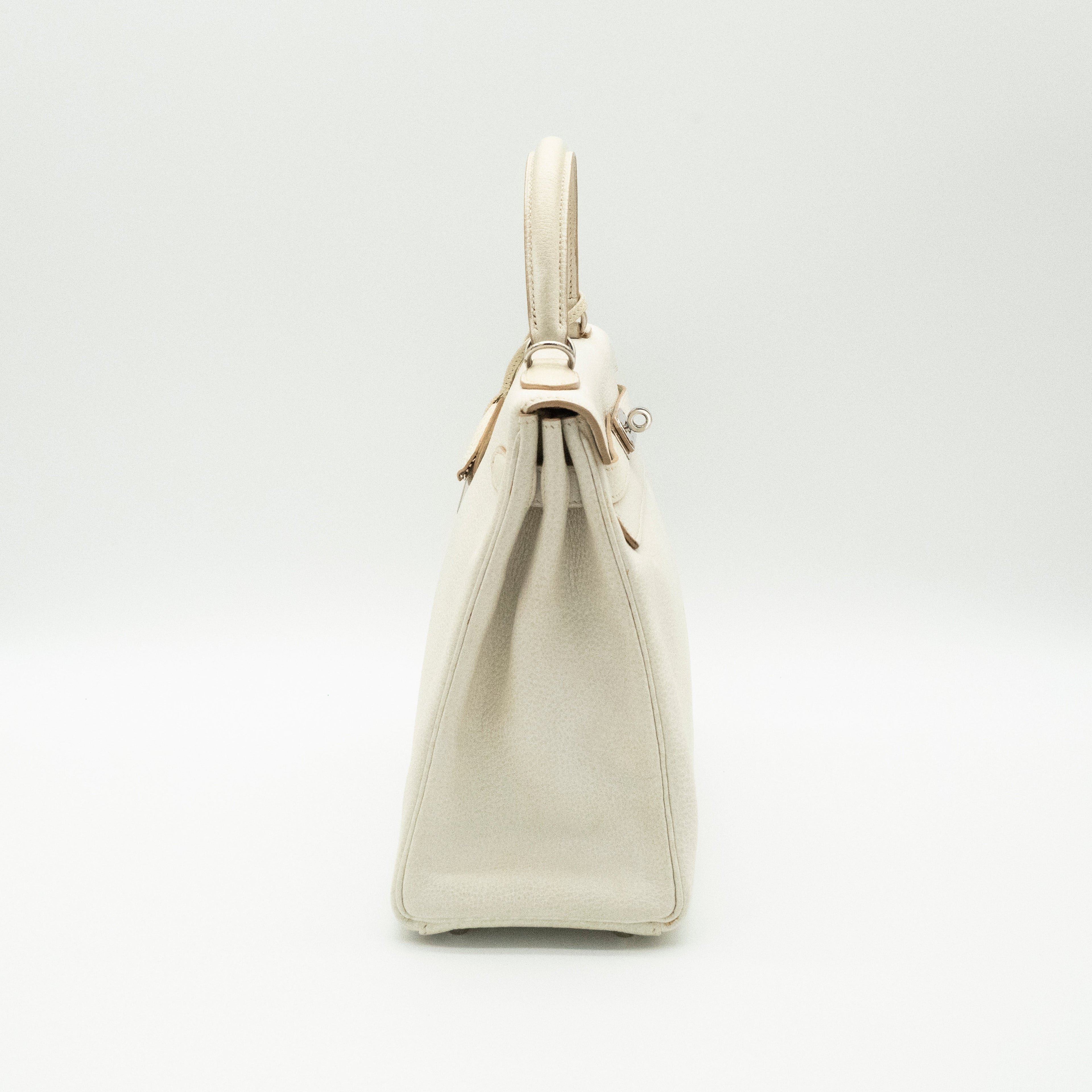 *Rare* Hermès Kelly 32 Retourné Dalmatian White Buffalo Skipper Palladium Hardware 2001
