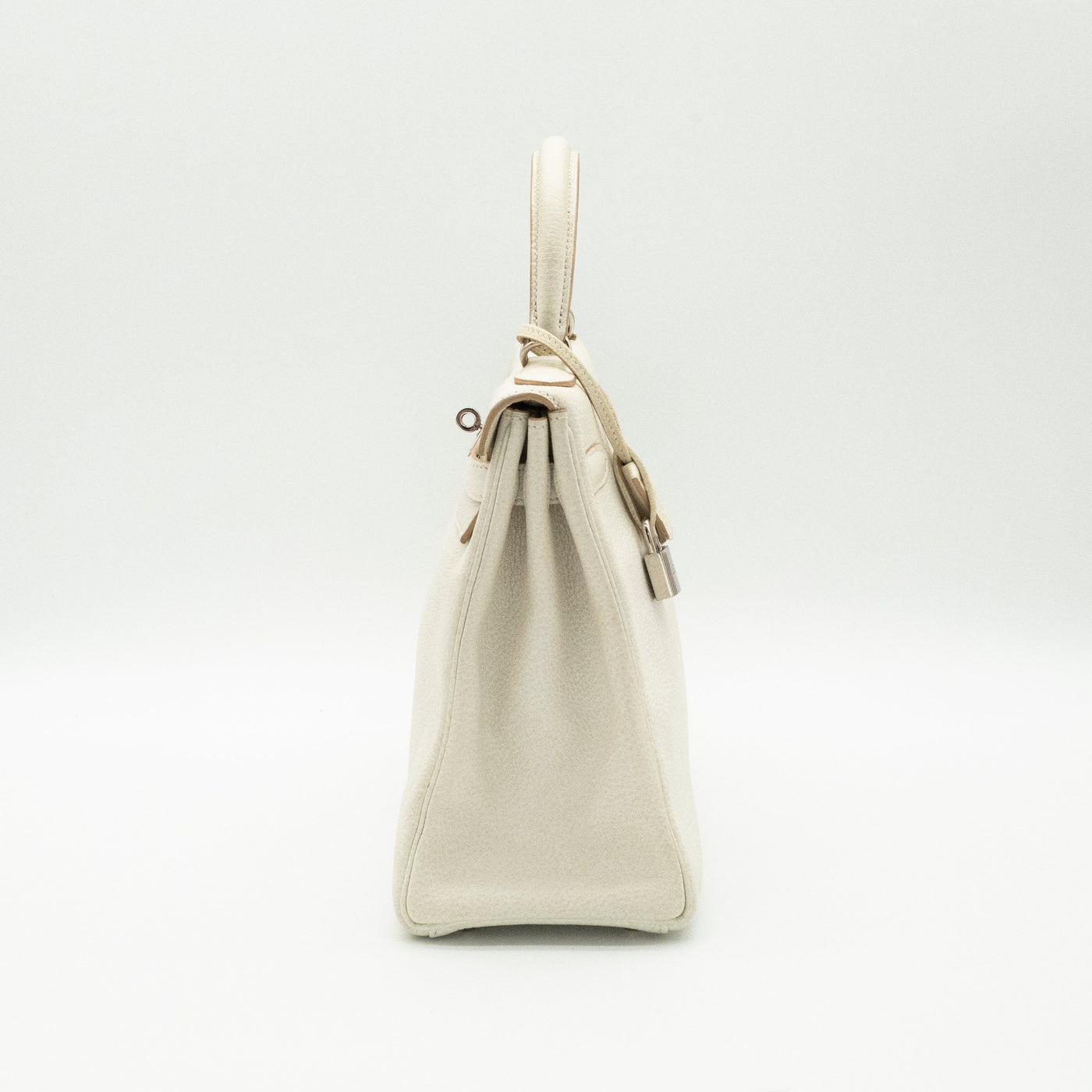 *Rare* Hermès Kelly 32 Retourné Dalmatian White Buffalo Skipper Palladium Hardware 2001 VIP