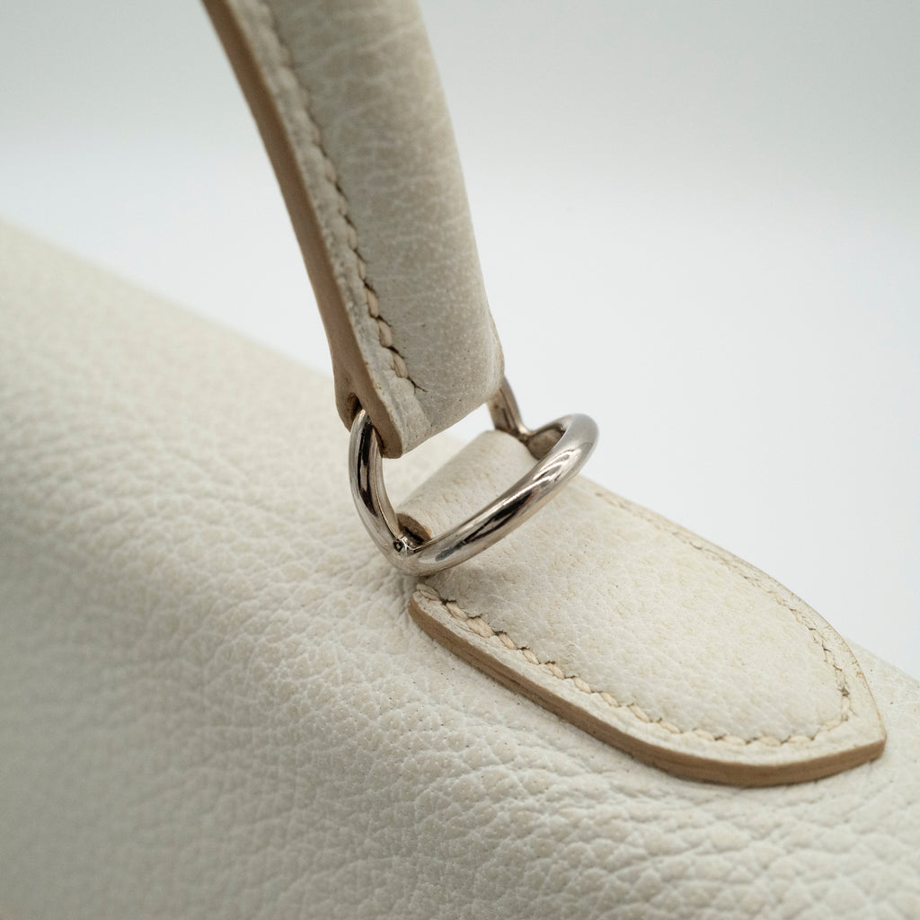 *Rare* Hermès Kelly 32 Retourné Dalmatian White Buffalo Skipper Palladium Hardware 2001