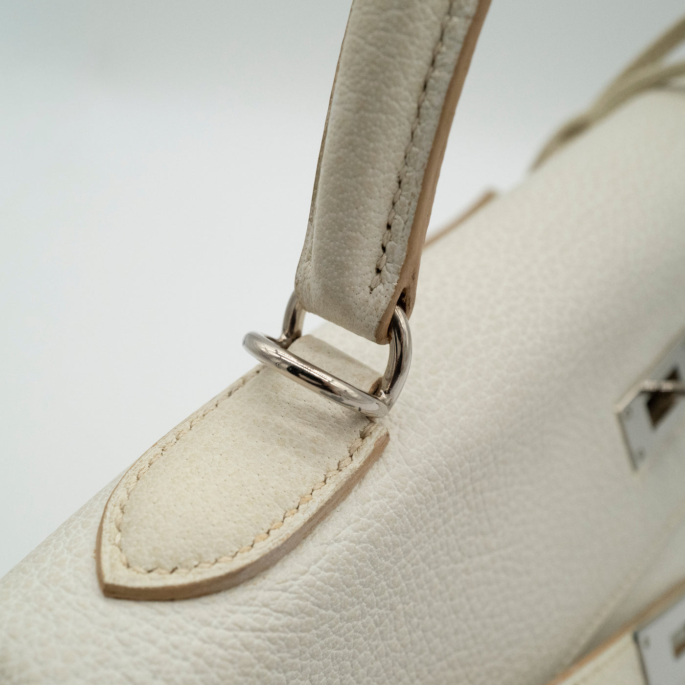 *Rare* Hermès Kelly 32 Retourné Dalmatian White Buffalo Skipper Palladium Hardware 2001 VIP