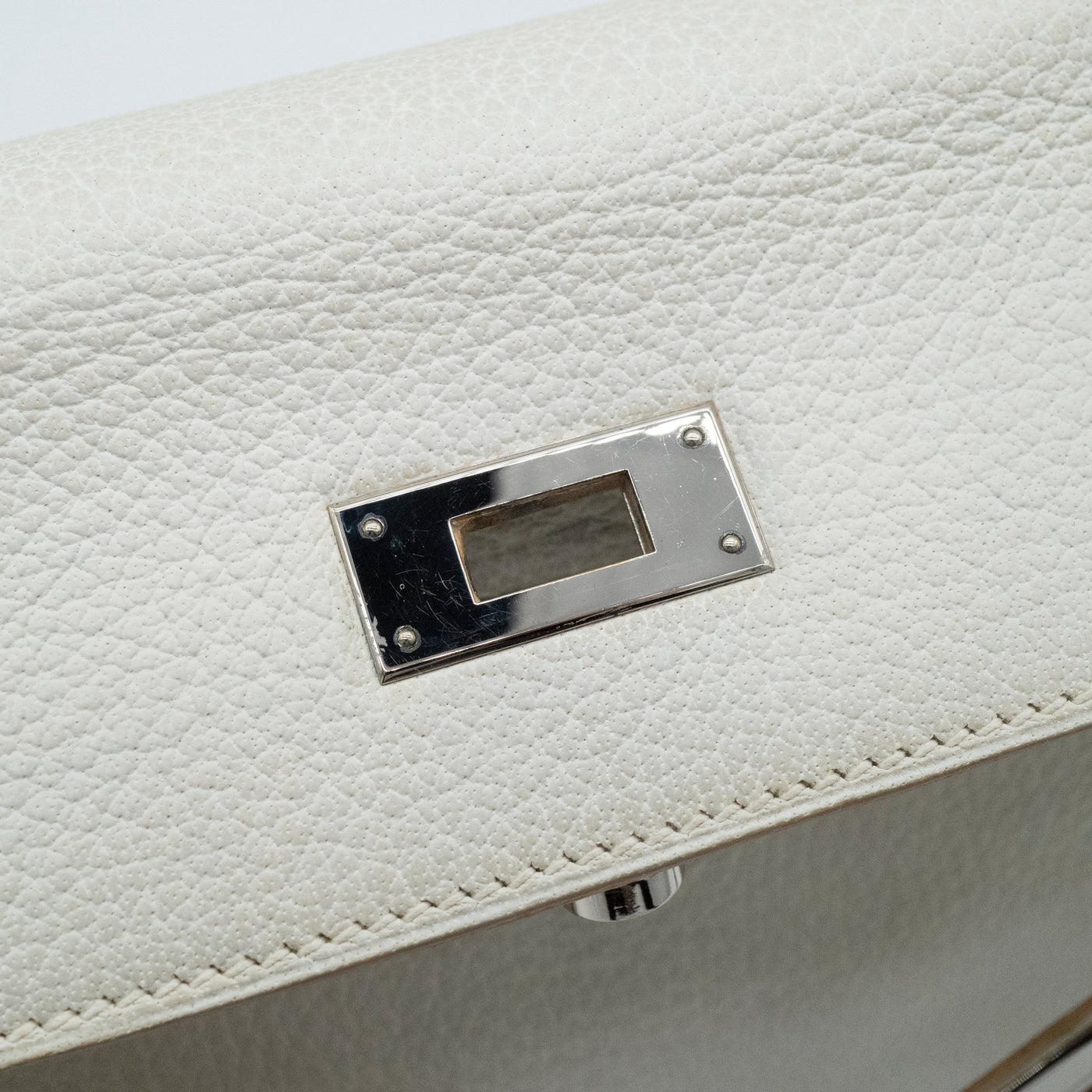 *Rare* Hermès Kelly 32 Retourné Dalmatian White Buffalo Skipper Palladium Hardware 2001 VIP