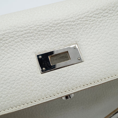 *Rare* Hermès Kelly 32 Retourné Dalmatian White Buffalo Skipper Palladium Hardware 2001