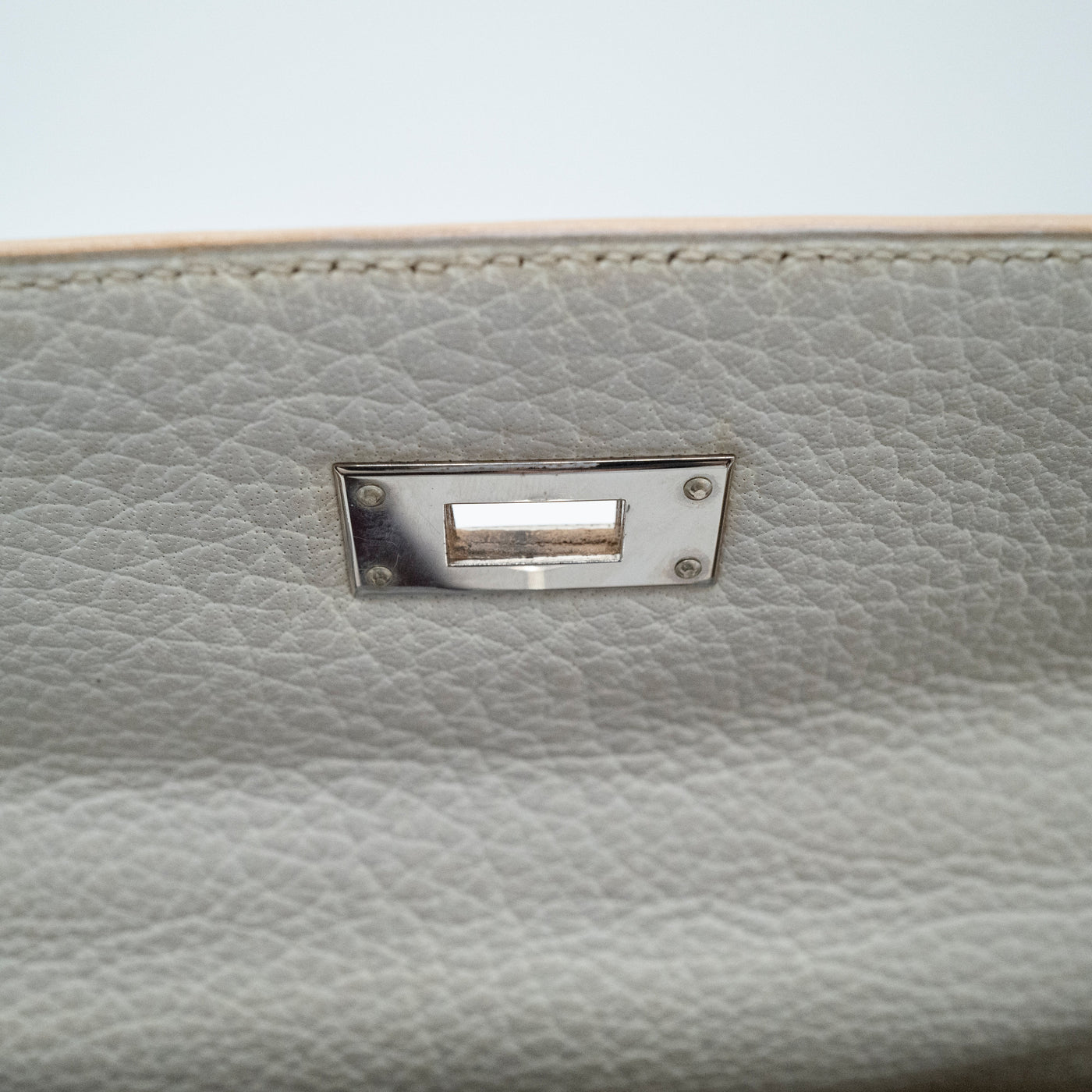 *Rare* Hermès Kelly 32 Retourné Dalmatian White Buffalo Skipper Palladium Hardware 2001 VIP