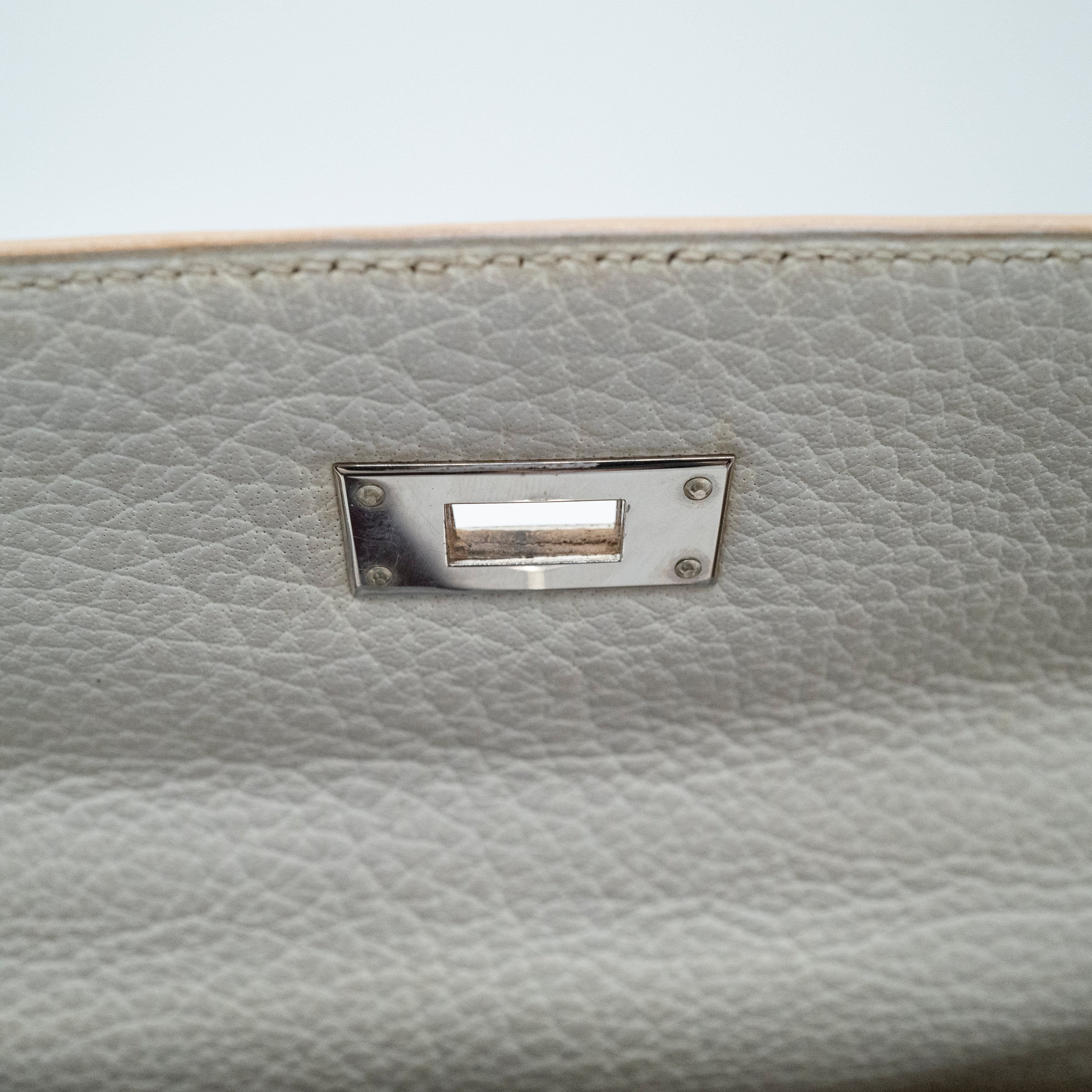 *Rare* Hermès Kelly 32 Retourné Dalmatian White Buffalo Skipper Palladium Hardware 2001