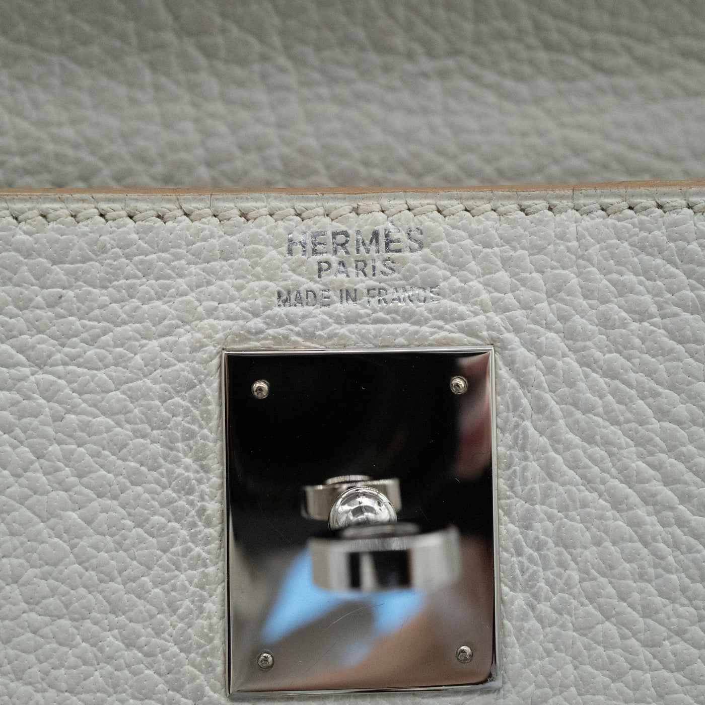 *Rare* Hermès Kelly 32 Retourné Dalmatian White Buffalo Skipper Palladium Hardware 2001 VIP