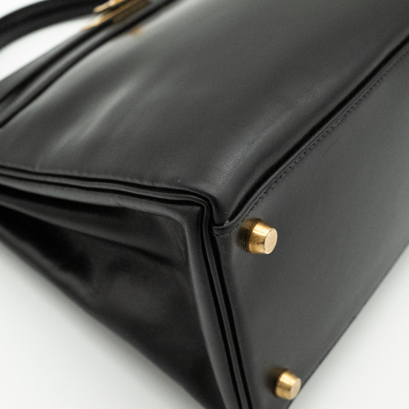 Hermès Vintage Noir Box Calf Kelly 32 Retourné Gold Hardware 1993 VIP