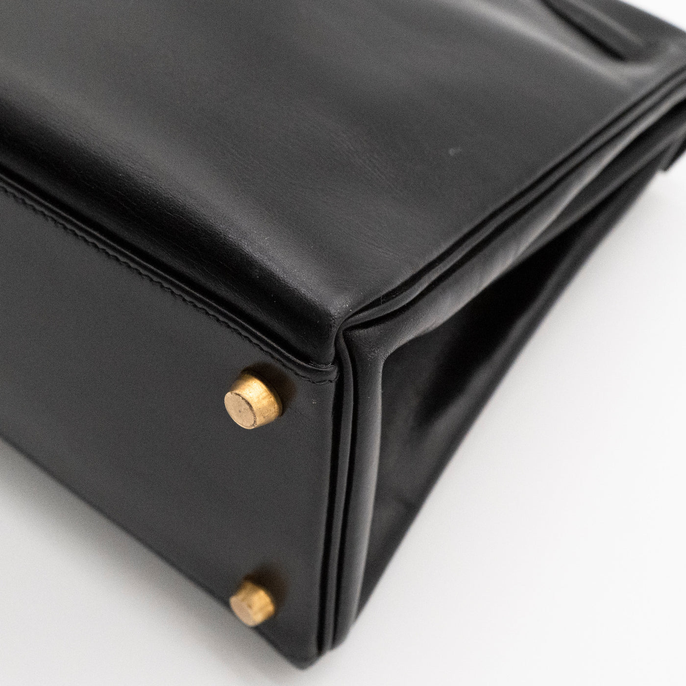Hermès Vintage Noir Box Calf Kelly 32 Retourné Gold Hardware 1993 VIP