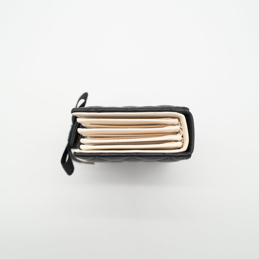 *Rare* CHANEL Limited Edition Dear Diary Mini Book Card Holder Black Lambskin Light Gold Hardware 22B