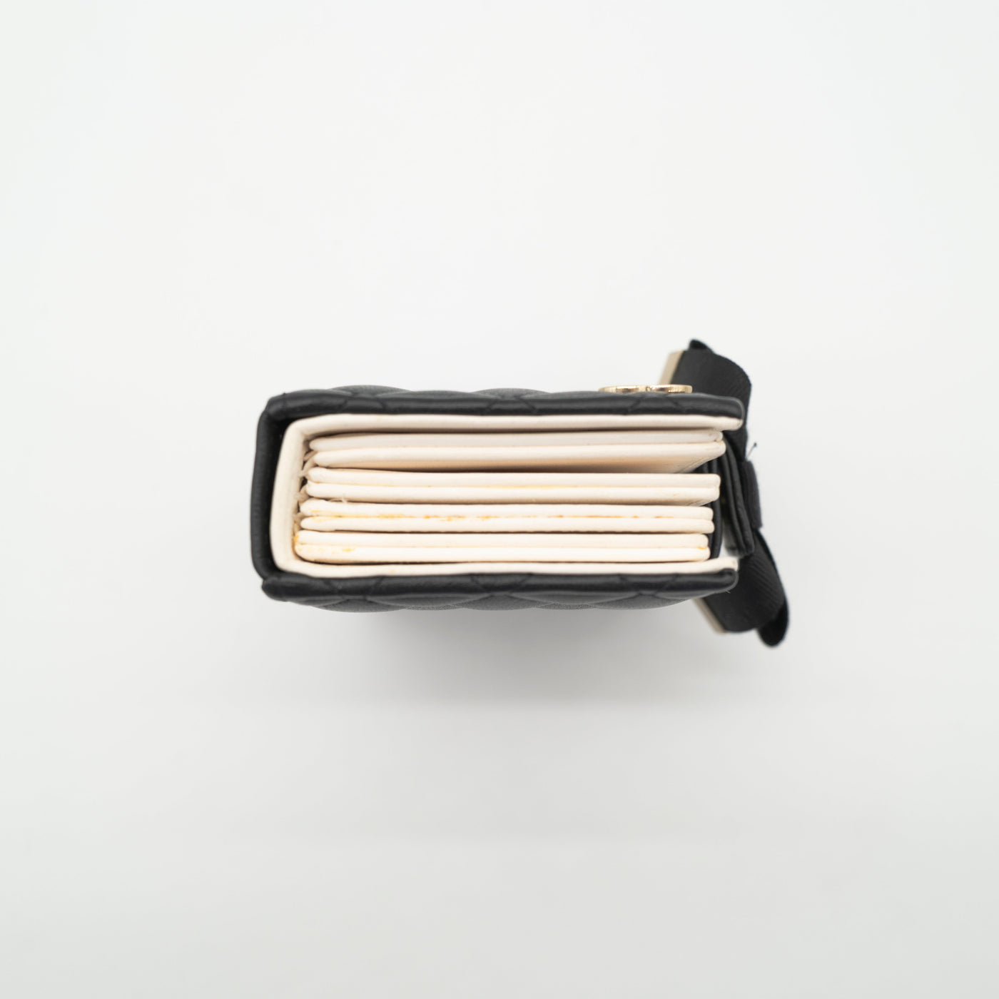 *Rare* CHANEL Limited Edition Dear Diary Mini Book Card Holder Black Lambskin Light Gold Hardware 22B VIP