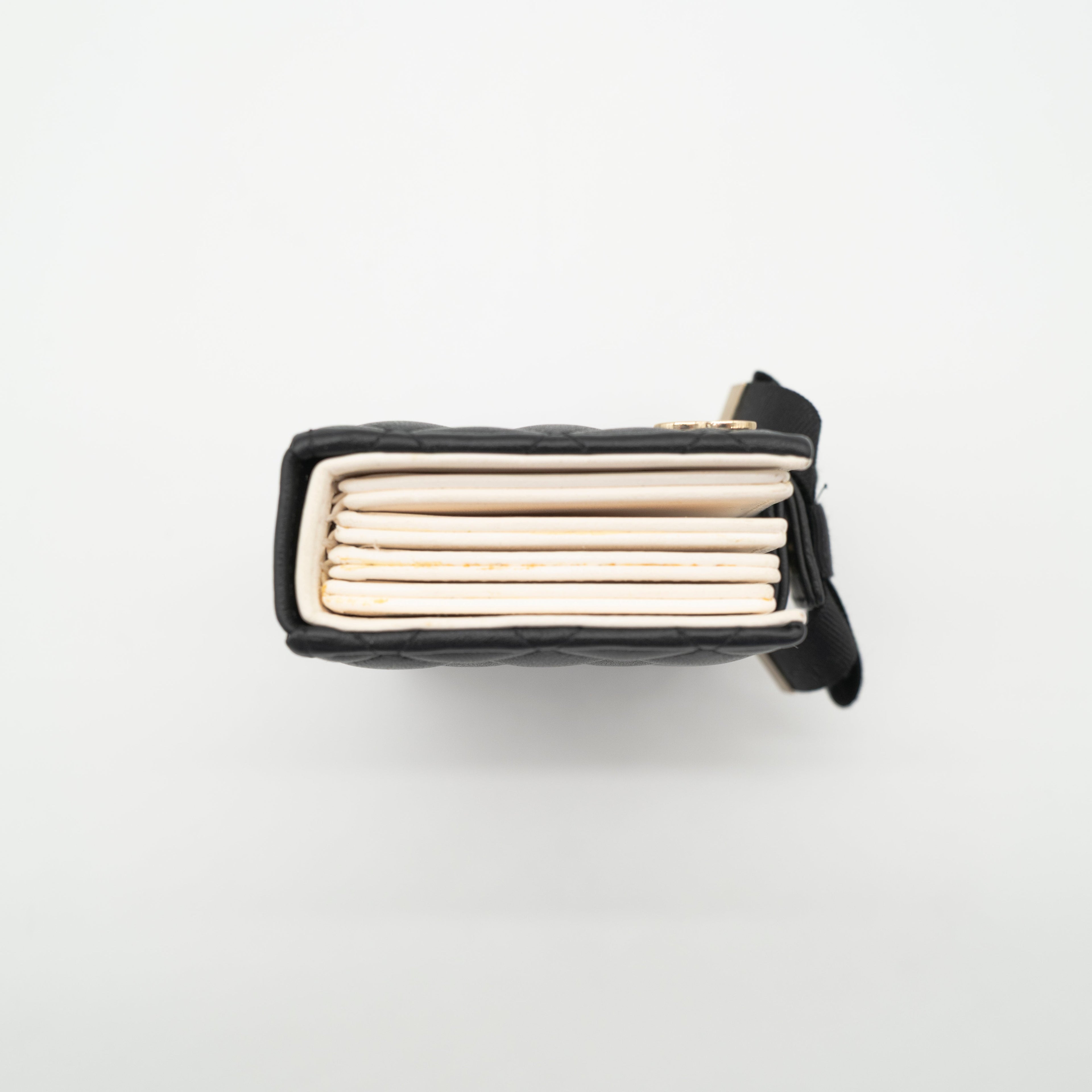 *Rare* CHANEL Limited Edition Dear Diary Mini Book Card Holder Black Lambskin Light Gold Hardware 22B