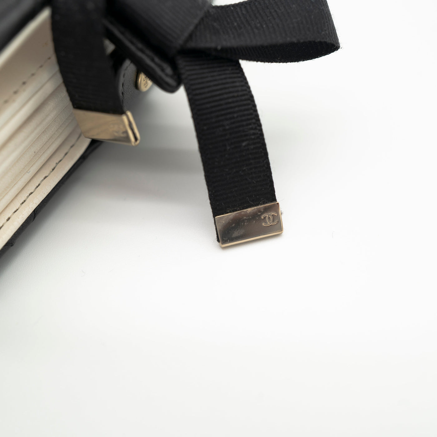 *Rare* CHANEL Limited Edition Dear Diary Mini Book Card Holder Black Lambskin Light Gold Hardware 22B VIP
