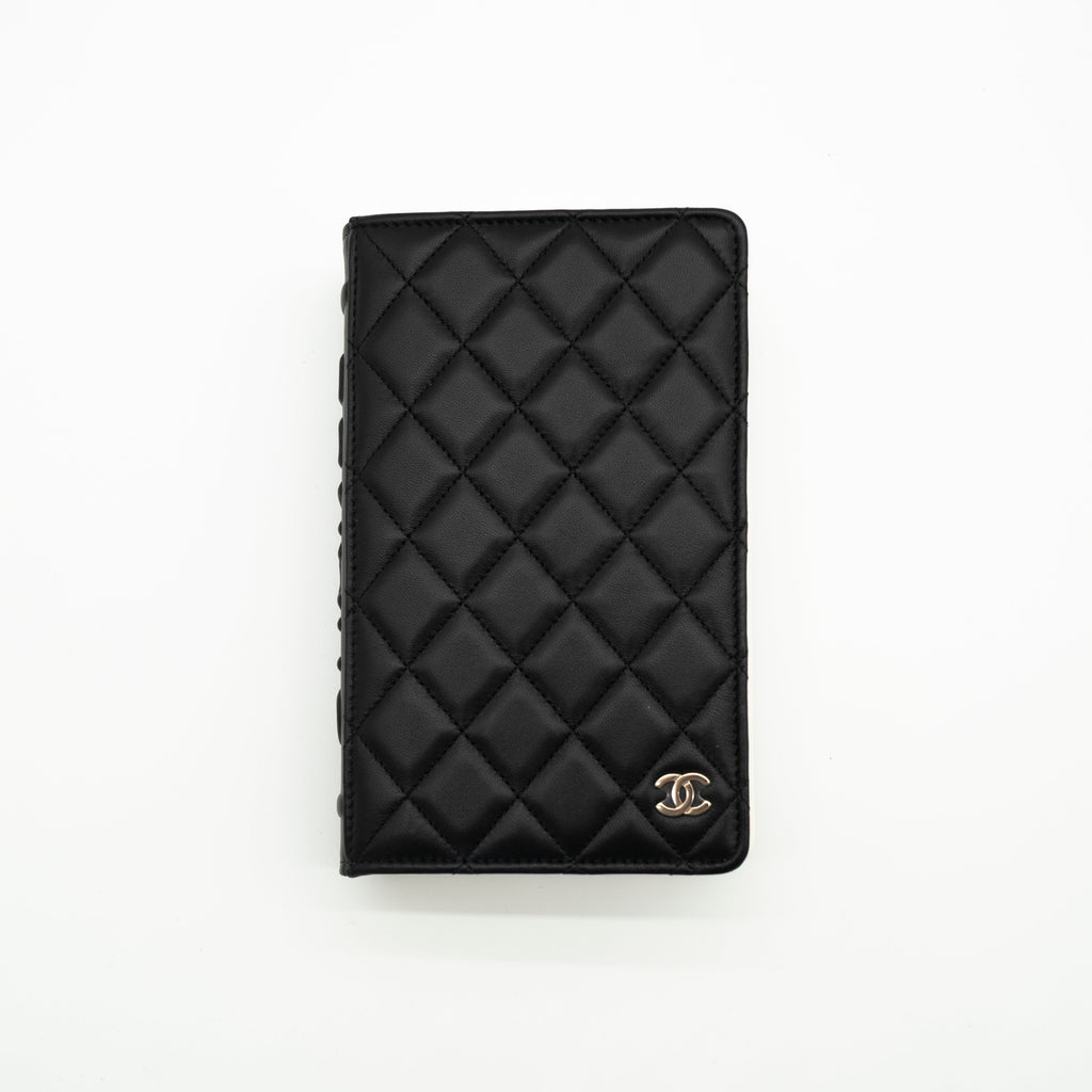CHANEL Limited Edition Dear Diary Book Wallet on Chain WOC Black Lambskin Light Gold Hardware 22B