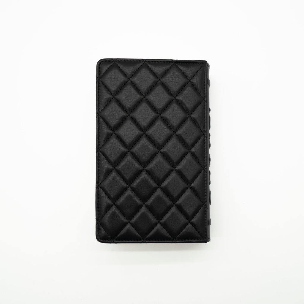 CHANEL Limited Edition Dear Diary Book Wallet on Chain WOC Black Lambskin Light Gold Hardware 22B