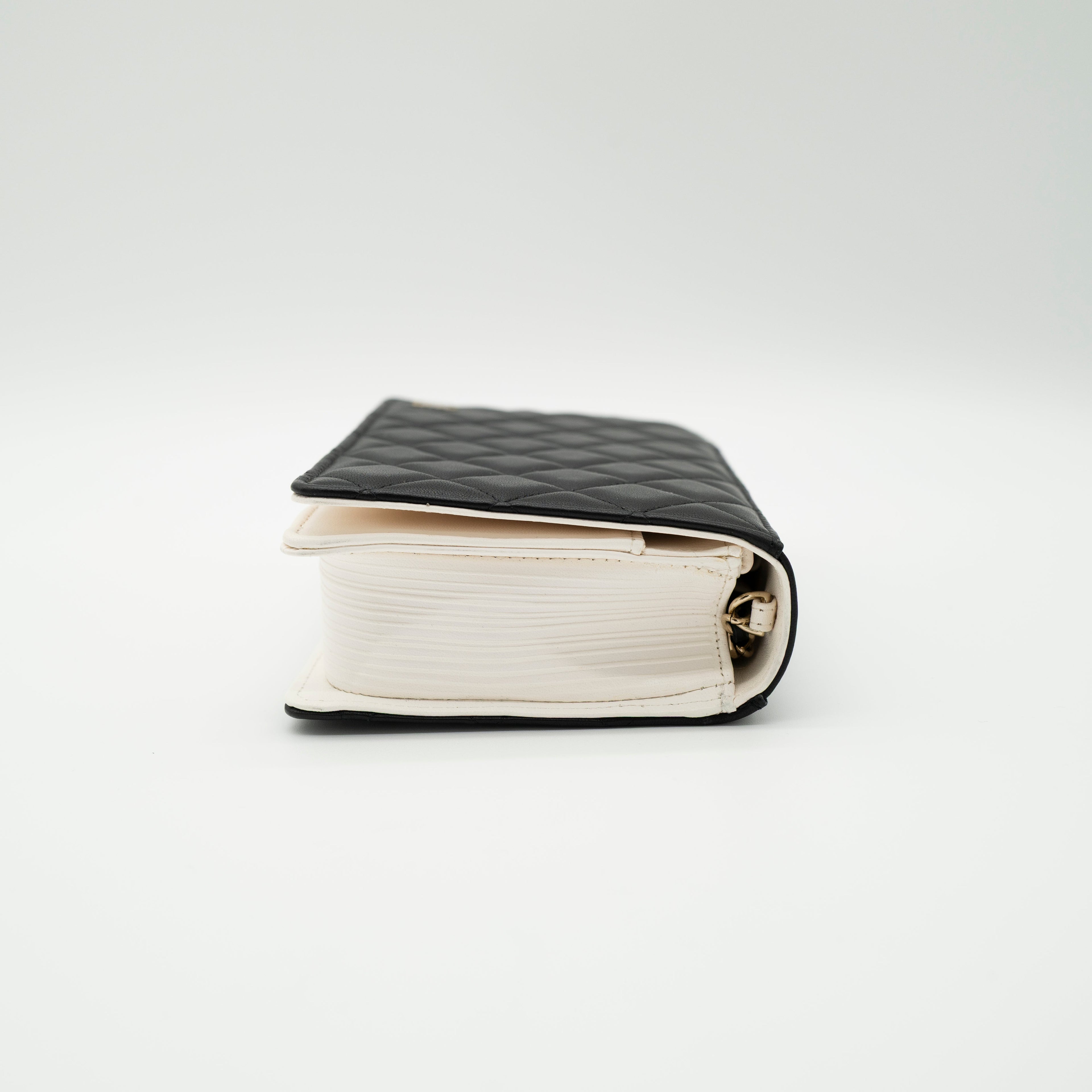 CHANEL Limited Edition Dear Diary Book Wallet on Chain WOC Black Lambskin Light Gold Hardware 22B