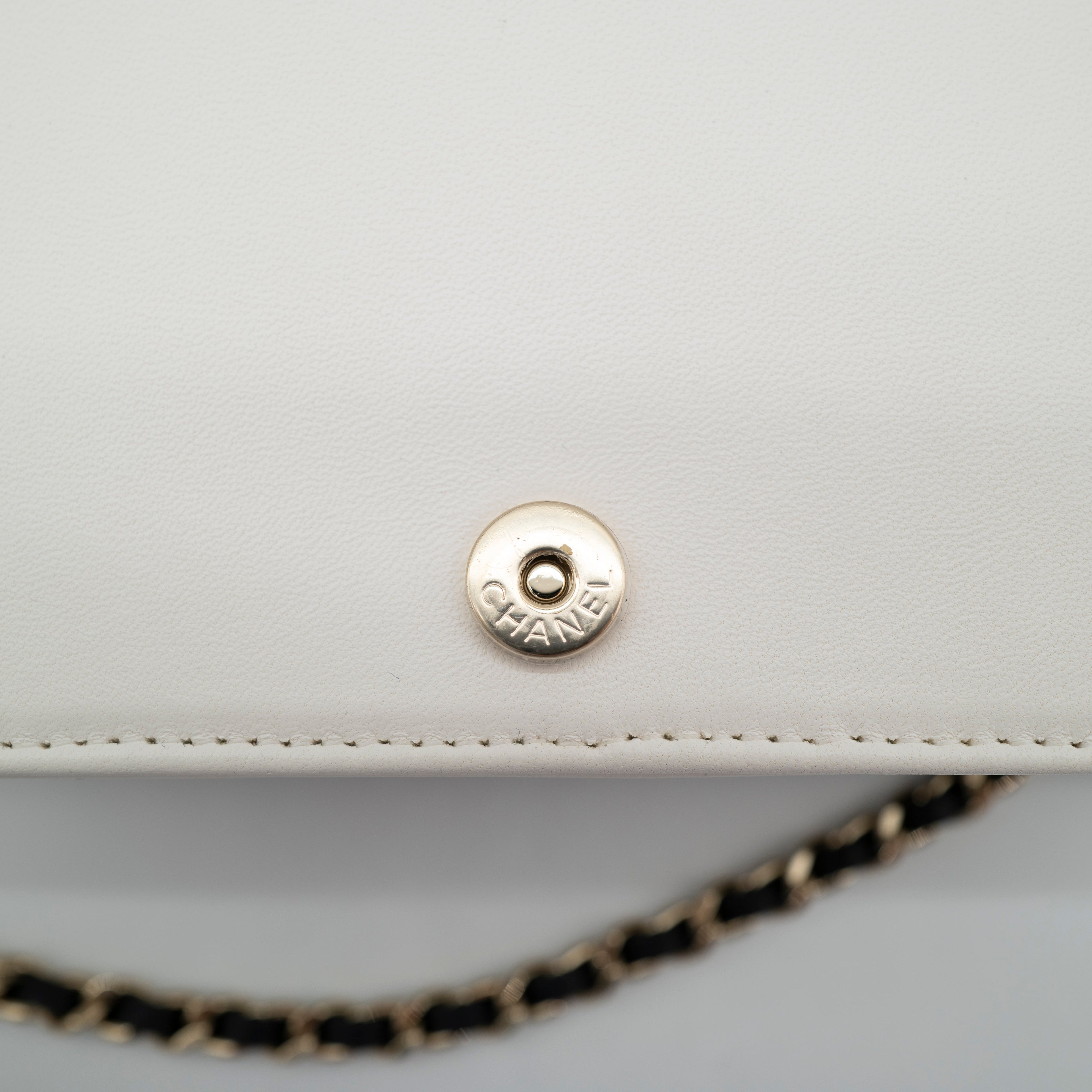 CHANEL Limited Edition Dear Diary Book Wallet on Chain WOC Black Lambskin Light Gold Hardware 22B