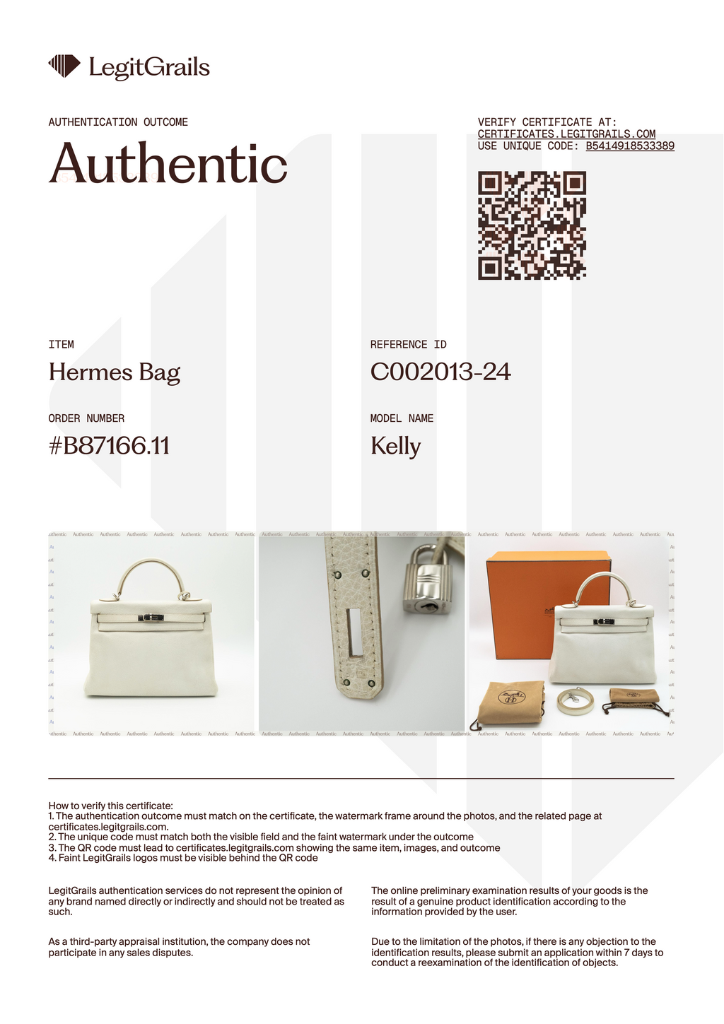 *Rare* Hermès Kelly 32 Retourné Dalmatian White Buffalo Skipper Palladium Hardware 2001