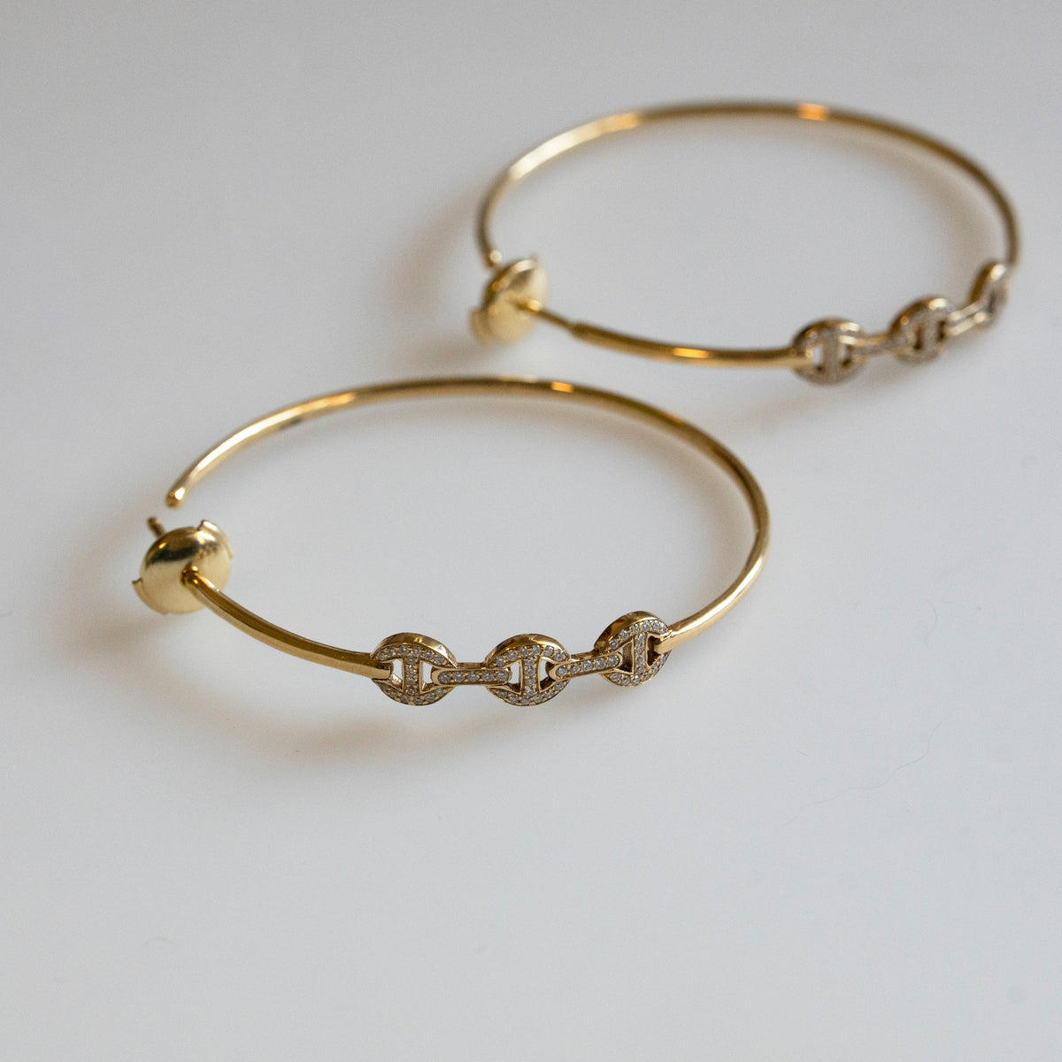 HOORSENBUHS 18K Yellow Gold Hoop Earrings with Diamonds
