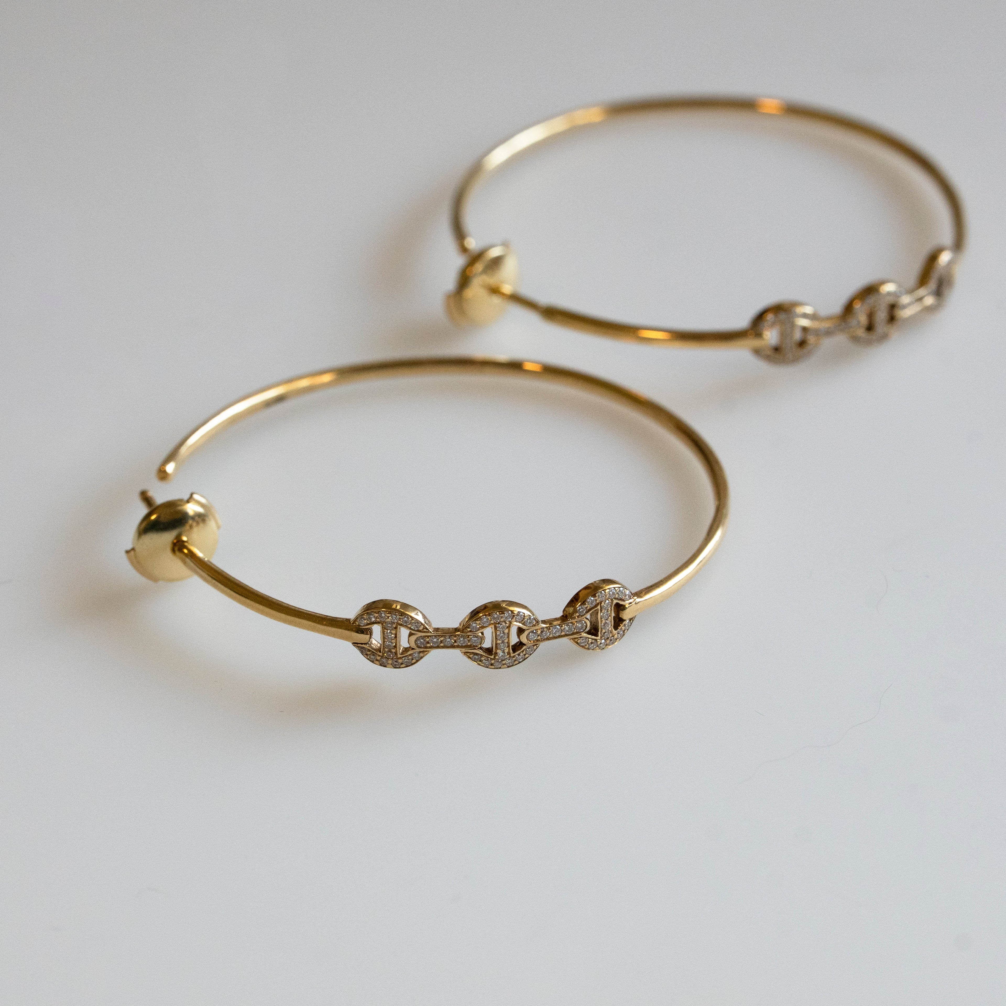 HOORSENBUHS 18K Yellow Gold Hoop Earrings with Diamonds