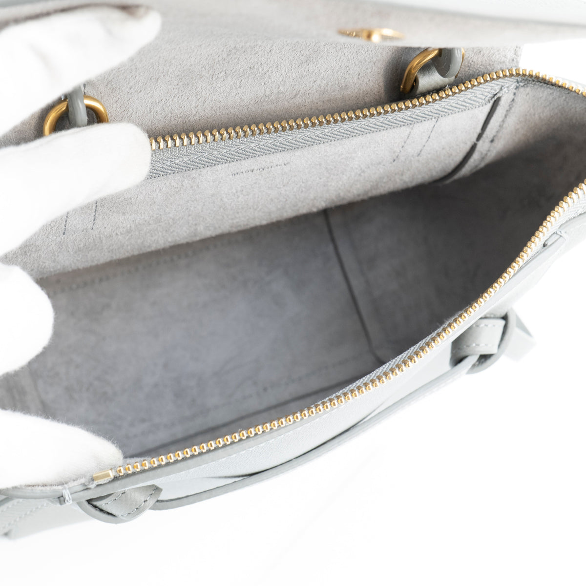 Celine Nano Belt Bag Grained Calfskin Gray