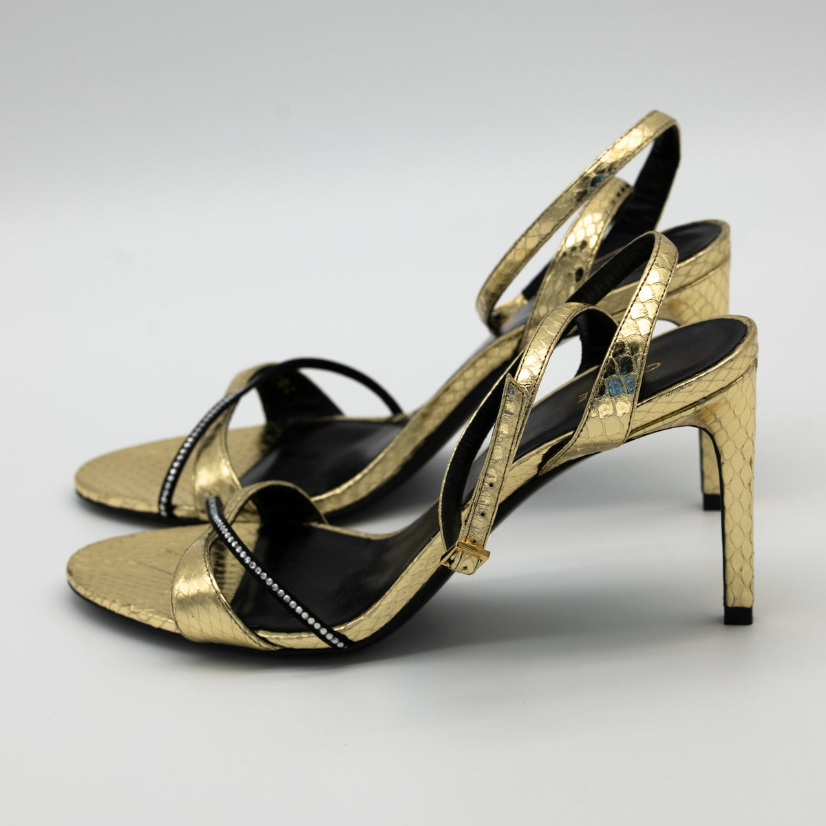 Celine Platinum Evening High Heel Strass Sandal Size 36