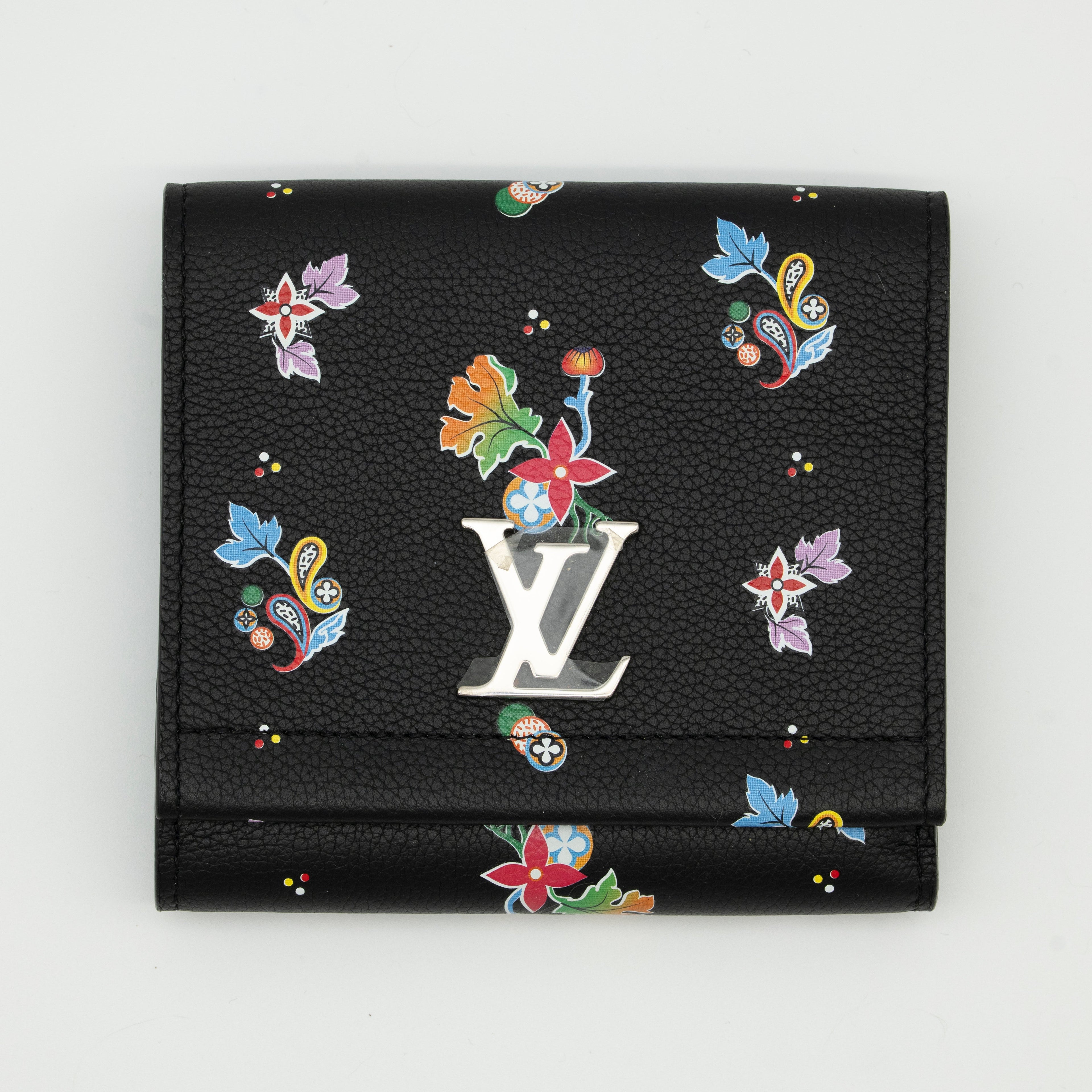 Louis Vuitton Limited Edition Flowers Portefeuille LockMe II Compact Wallet M62081 TA4147