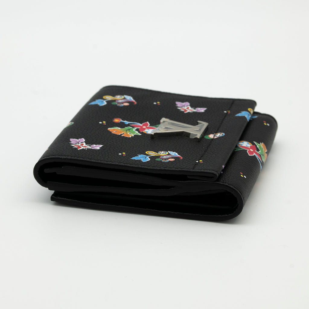 Louis Vuitton Limited Edition Flowers Portefeuille LockMe II Compact Wallet M62081 TA4147