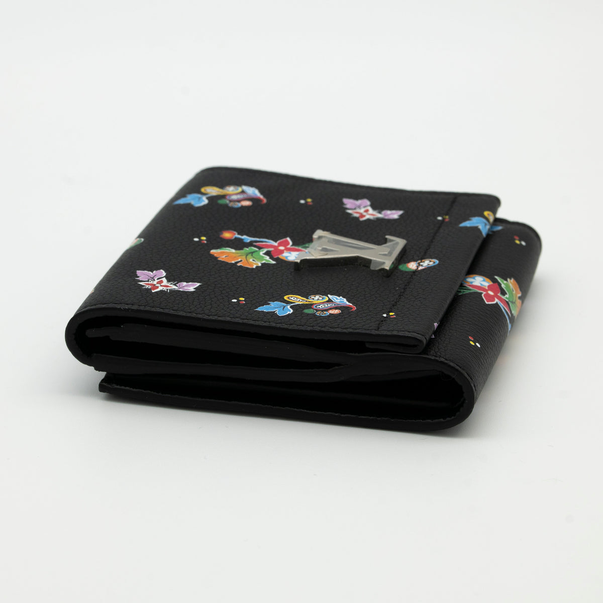Louis Vuitton Limited Edition Flowers Portefeuille LockMe II Compact Wallet M62081 TA4147