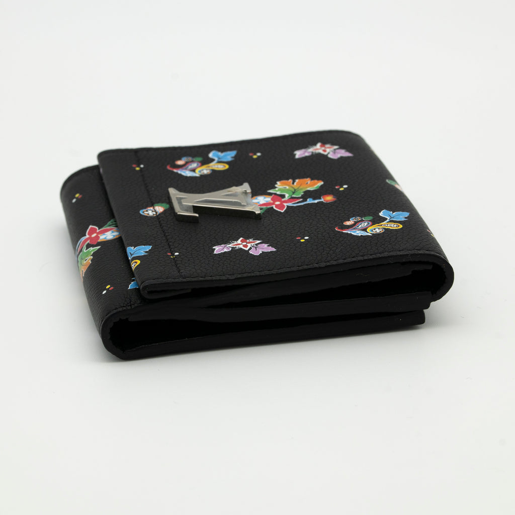 Louis Vuitton Limited Edition Flowers Portefeuille LockMe II Compact Wallet M62081 TA4147