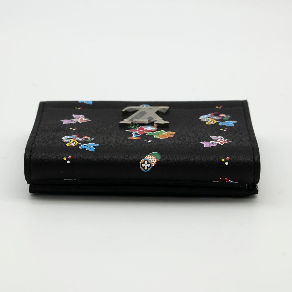 Louis Vuitton Limited Edition Flowers Portefeuille LockMe II Compact Wallet M62081 TA4147