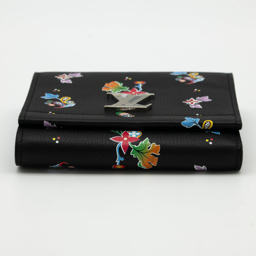Louis Vuitton Limited Edition Flowers Portefeuille LockMe II Compact Wallet M62081 TA4147
