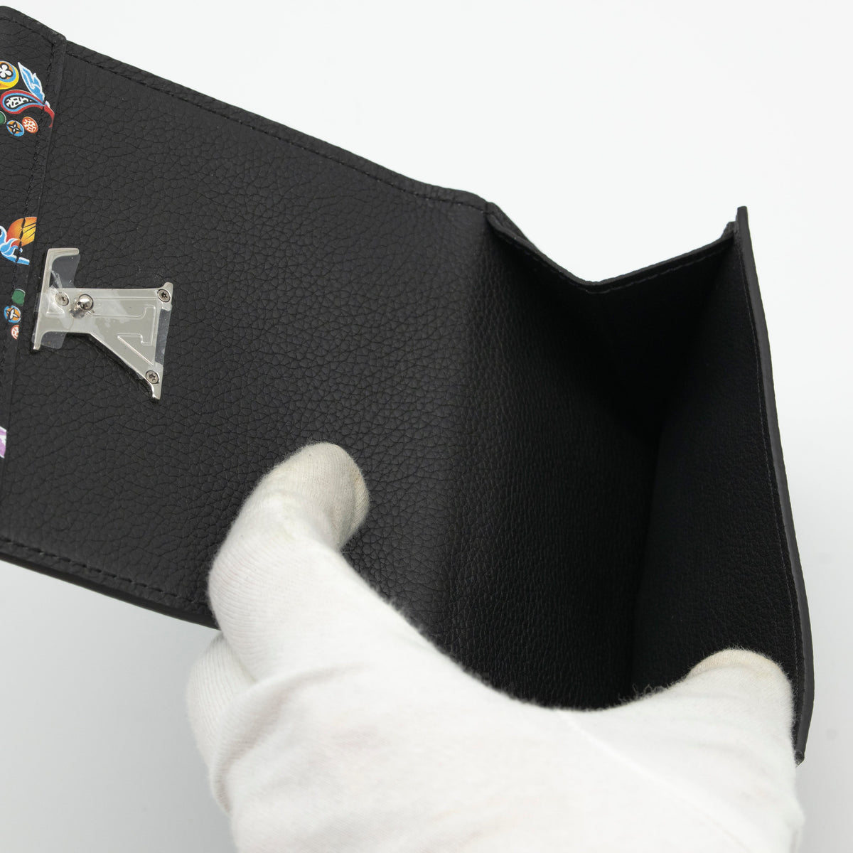 Louis Vuitton Limited Edition Flowers Portefeuille LockMe II Compact Wallet M62081 TA4147