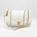 CHANEL White Lambskin Puffy Diana Flap Bag